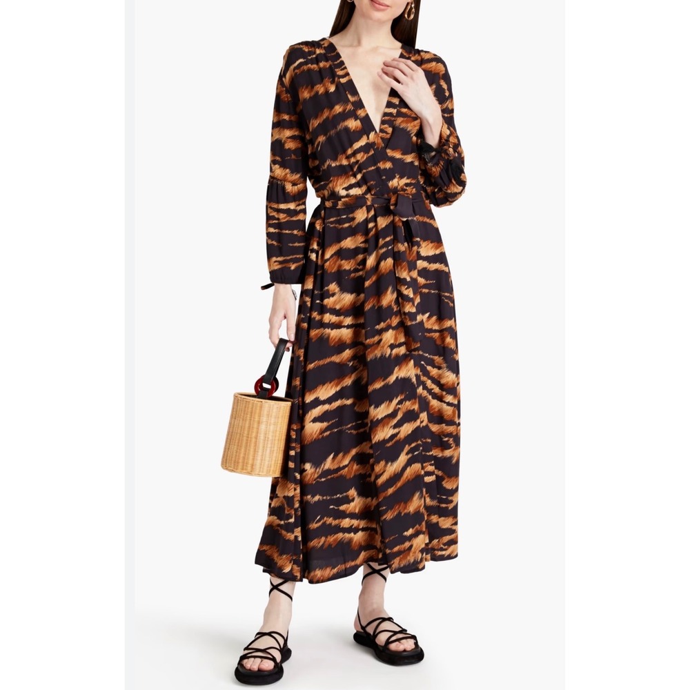 Melissa Odabash Gabby Tiger Print Maxi Kaftan Dress XS NWT $605